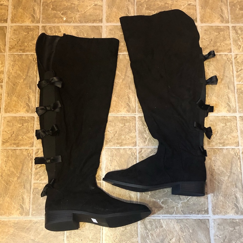 Sugar Knee High/Over the Knee Black Boots